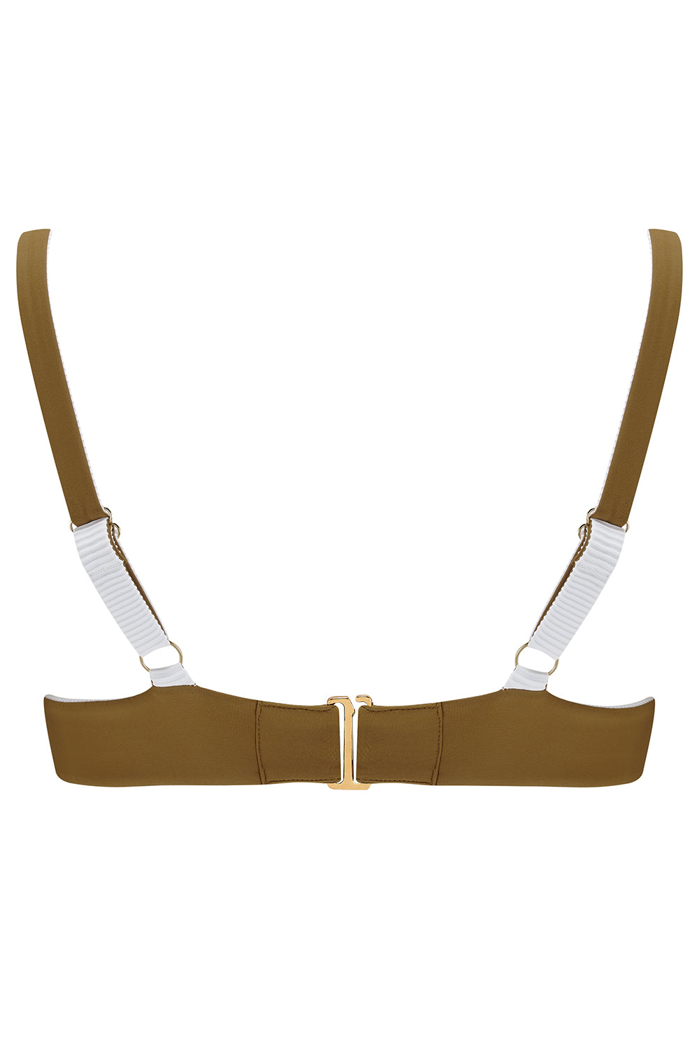 Abella Triangle Bikini Bra White Olive Back