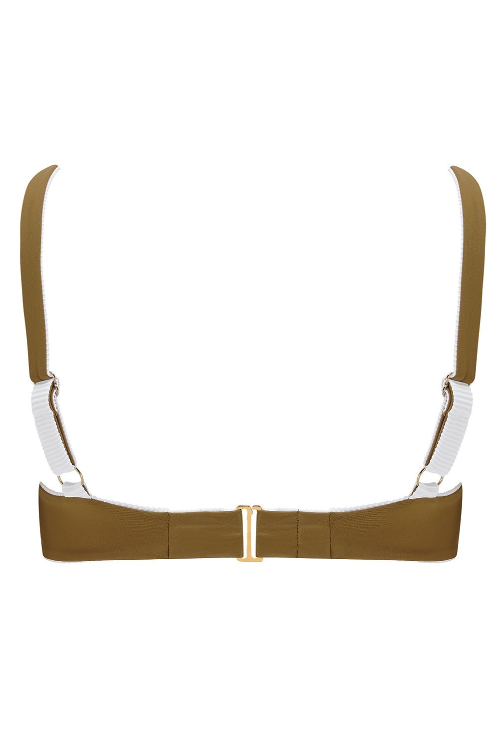 Celine Underwire Bikini Bra White & Olive Back