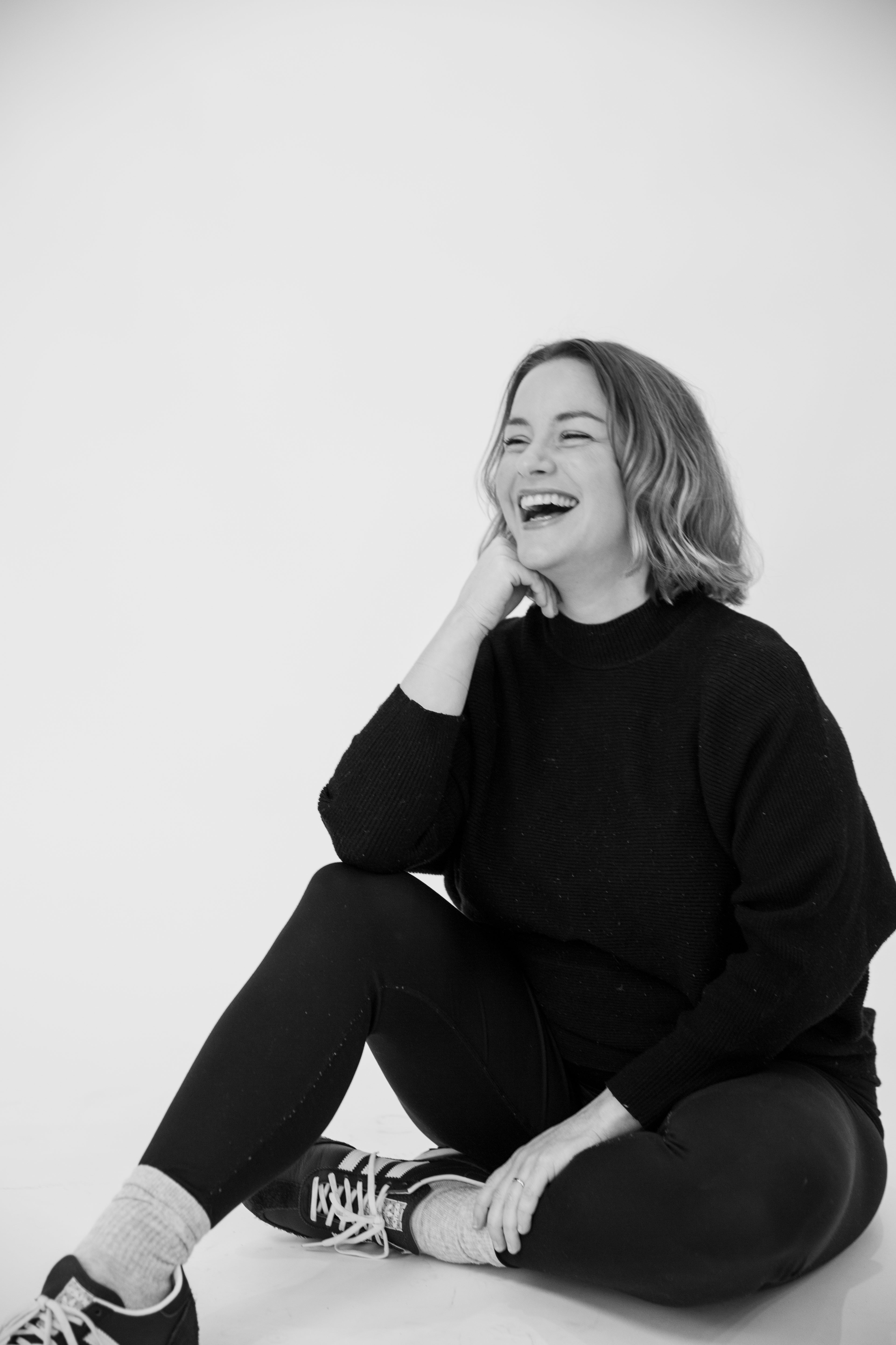 Woman Laughing In Black & White
